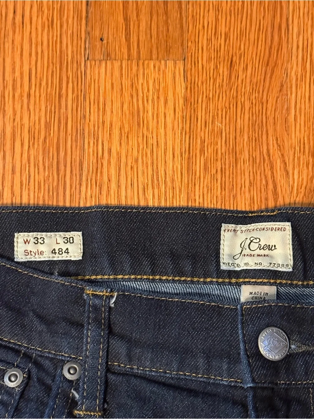 J.Crew 484 Slim Fit Dark Wash Denim Jeans (Size 33x30)